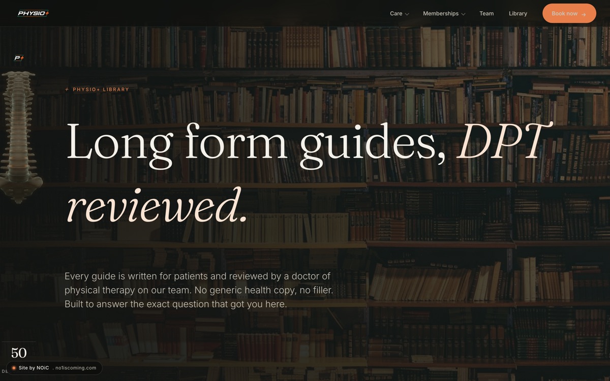 Physio+ after: The article library: where AI identification compounds