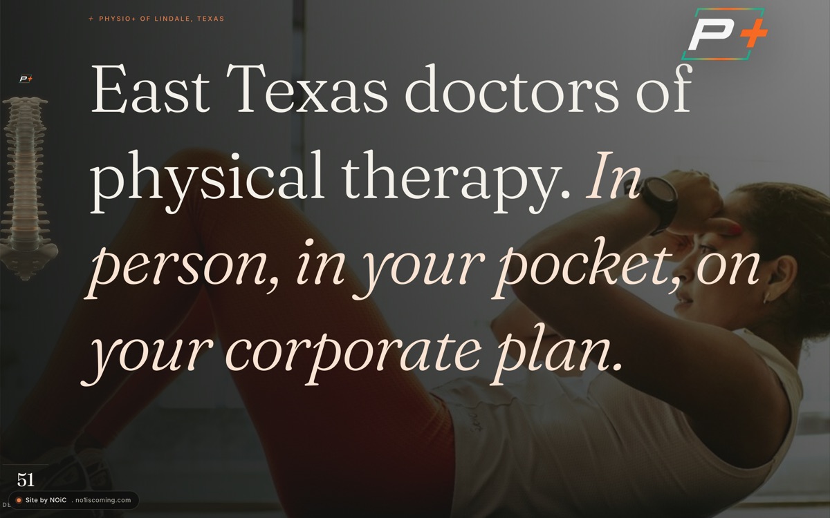 Physio+ after: The homepage: where the prospect decides in seconds