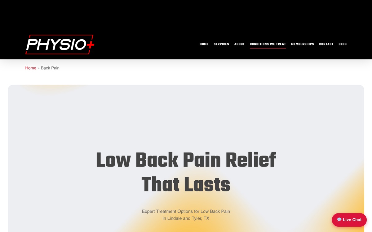Physio+ before: Condition pillar pages: where SEO, AEO, and GEO actually live